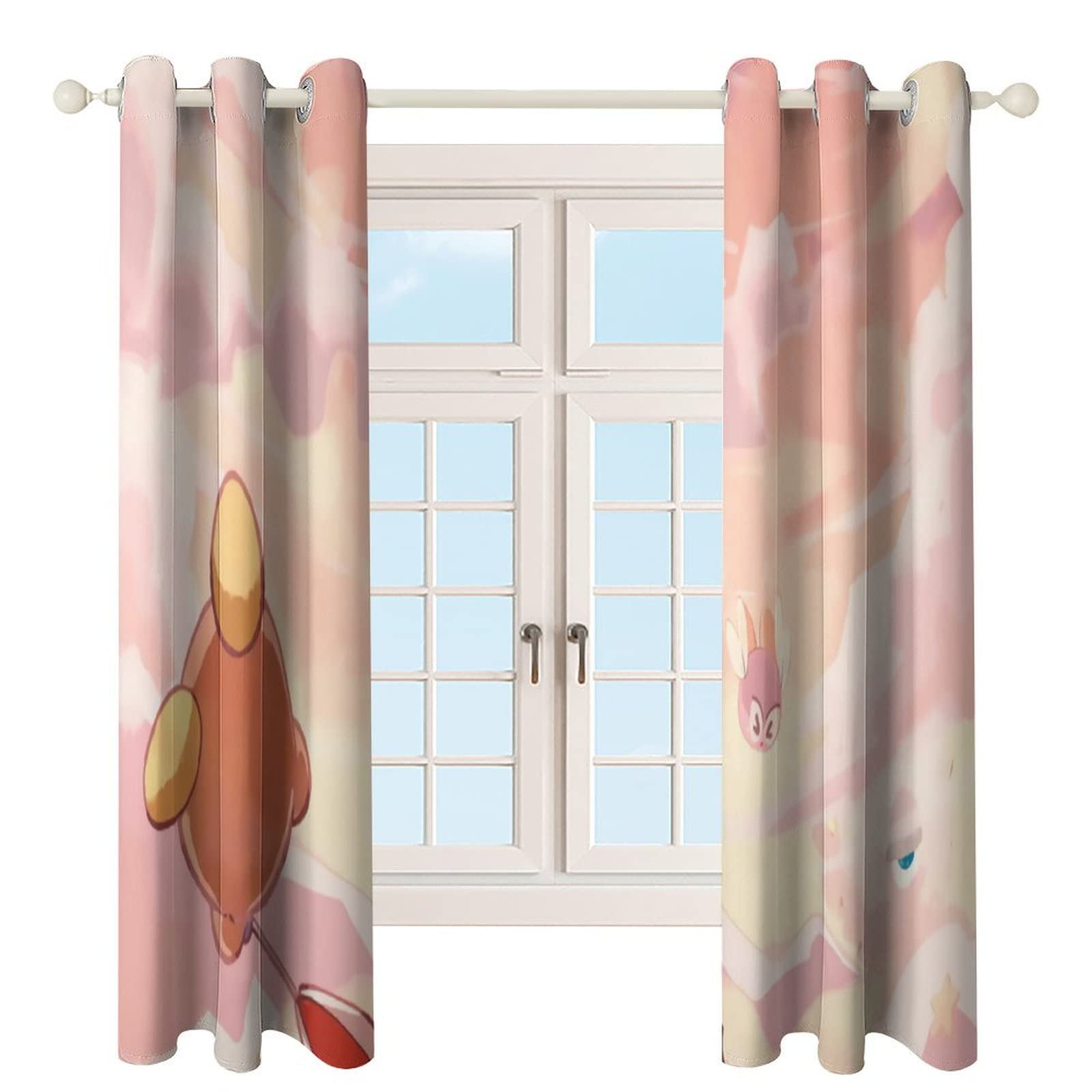 Amazon｜星のカービィ (1)二層穴あきカーテン おしゃれ 断熱